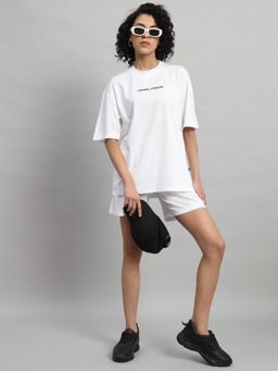 Griffel - Women Basic Logo White T-shirt and Shorts (Set of 2)