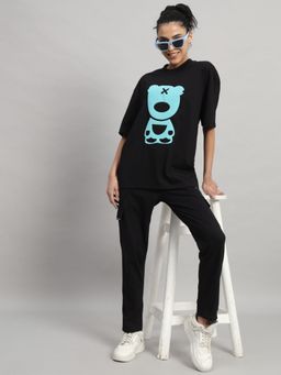 Griffel - PUFF TEDDY Two Zero Black & Blue Print T-shirt and Trackpant (Set of 2)