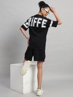 Griffel - Women Sports Black T-shirt and Shorts (Set of 2)