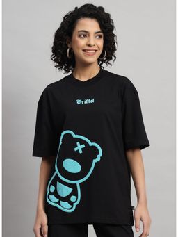 Griffel - Women Blackout Teddy Oversized Black T-shirt