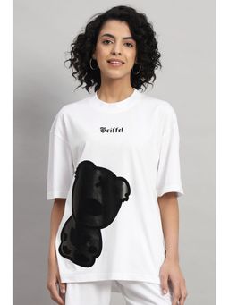 Griffel - Women Blackout Teddy Oversized White and Black T-shirt