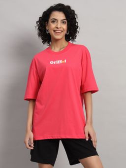 Griffel - Women Find mine Oversized Neon Pink T-shirt