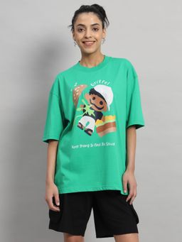Griffel - Women Burger Oversized Neon Green T-shirt