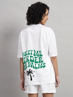 Griffel - Women Palms Oversized White T-shirt