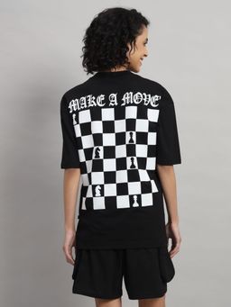 Griffel - Women MAKE A MOVE Oversized Black T-shirt
