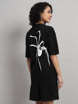 Griffel - Women Spider Oversized Black T-shirt