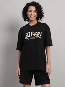 Griffel - Women Birds Oversized Black T-shirt