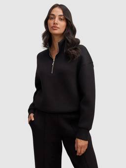Forever New - Hattie Black Zip Front Sweatshirt