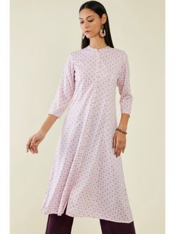 Soch - Women Pink Rayon Printed Kurta