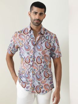 Rare Rabbit - Marsh Ss Blue Shirt