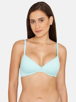 Zivame - Rosaline Padded Non Wired 3/4th Coverage T-Shirt Bra - Aruba Blue