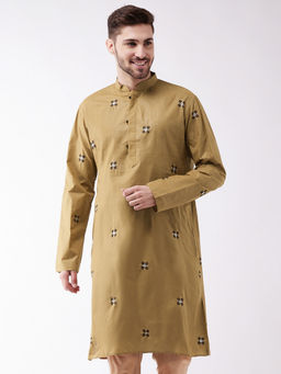 Vastramay - Men's Chiku And Rose Gold Kurta