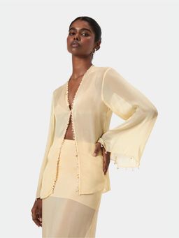 BEYOND - Yellow Shell Trim Blouse