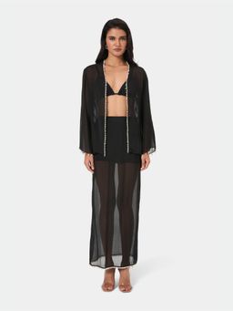 BEYOND - Black Shell Trim Blouse