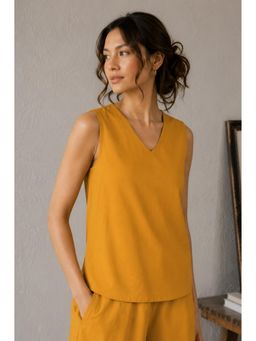 CANOOPI - Yellow Golden Ease V-Neck Top