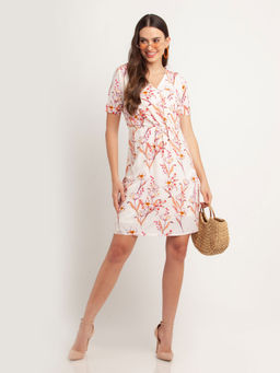 Zink London - Womens Off White Printed Dress
