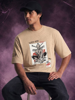Bewakoof - Brown Graphic Oversized Fit T-Shirt