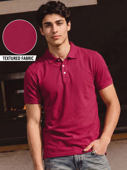 Bewakoof - Dark Pink Polo T-Shirt