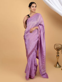 HANDME - Classic Tissue Organza Lace Saree with Timeless Beauty