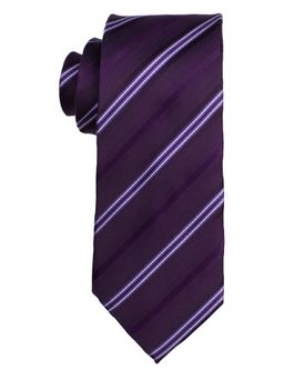 The Tie Hub - Purple Stripes 100 Perc Silk Necktie