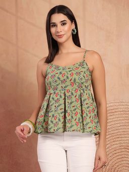 COTLAND FASHION - Floral Printed Peplum Top for Women