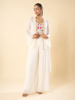 Samyukta Singhania - Hand Embroidered Blouse with Palazzo and Jacket