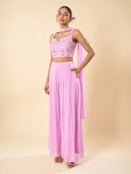 Samyukta Singhania - Hand Embroidered Blouse Palazzo Set