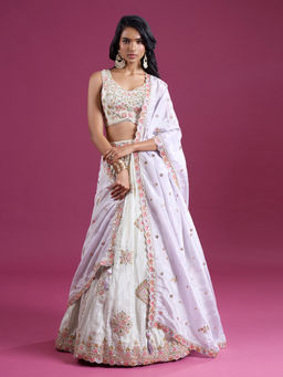 Samyukta Singhania - Sequinned and Zari Embroidered Green Lehenga with Blouse and Dupatta