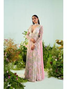 Mani Bhatia - Pink Amara Anarkali with Dupatta