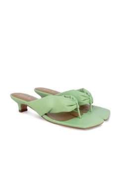 Saint G - Mint Leather Handcrafted Kitten Heels