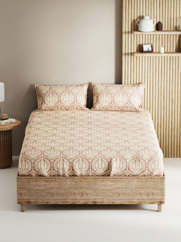 BIANCA - Soft 100% Natural Cotton, King Size Double Bedsheet with 2 Pillow Covers Red (Set of 3)