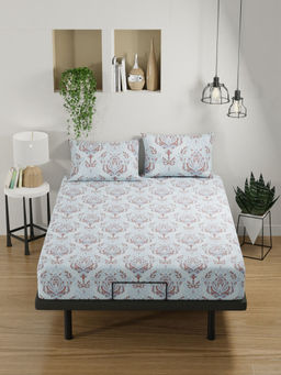 BIANCA - 100% Pure Cotton Double Bedsheet with 2 Pillow Covers Red (Set of 3) (Queen)