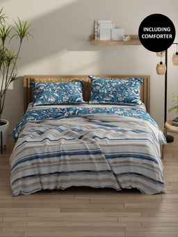 KOPA - Smooth Double Comforter with 1 Double Bedsheet 2 Pillow Covers Multi-Color (Set of 3) (Queen)