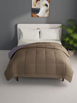 BIANCA - Air Cool Microfiber Reversible Comforter For All Weather Brown (Queen)