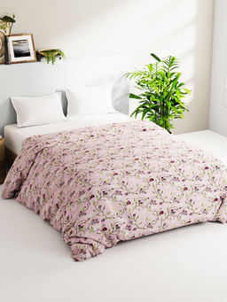 BIANCA - Super Soft 100% Natural Cotton Fabric Comforter For All Weather Pink (Queen)