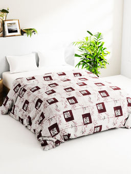 BIANCA - Super Soft 100% Natural Cotton Fabric Comforter For All Weather Wine (Queen)