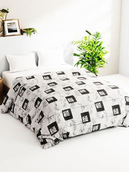 BIANCA - Super Soft 100% Natural Cotton Fabric Comforter For All Weather Grey (Queen)