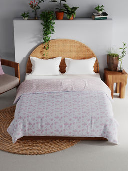 BIANCA - Extremely Soft 100% Muslin Cotton Dohar with Pure Cotton Flannel Filling Pink (Queen)