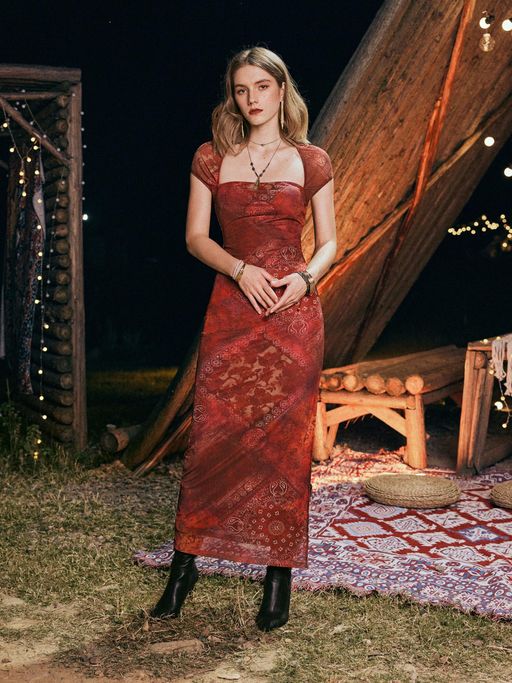 knee length dresses for ladies Cider Palmer Poplin Maxi Dress Curve main image 0