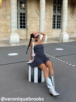 Cider - Grey Pleated Tube Mini Dress