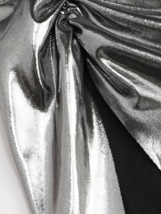 high neck metallic ruched midi dress high neck metallic ruched midi dress women's clothing