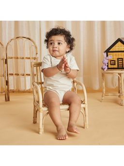 Softsens Baby - Cotton Half Sleeves Ecru Bodysuit - Off-White