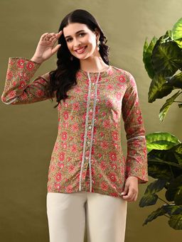 MYSHKA - Multi-Color Printed Tunic with Lace