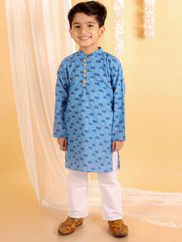 The Mom Store - True Blue Boys Kurta Pyjama (Set of 2)