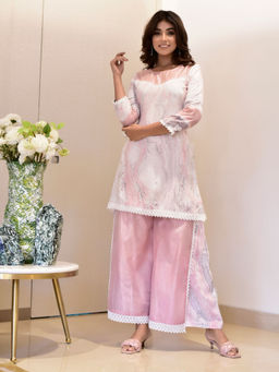 Mulmul - Anara Marbled Kurta (Set of 2)