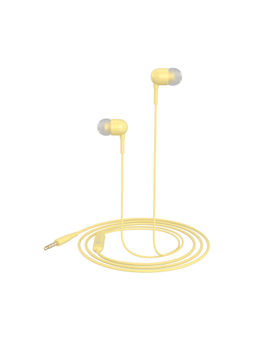 Portronics - Conch 50 in-Ear Wired Earphone with Mic 3.5mm Audio Jack-(Yellow)