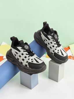 Truffle Collection - Unisex Black Synthetic Leather Rotating Sneakers
