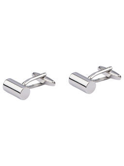 The Tie Hub - Round Silver Pipe Cufflinks