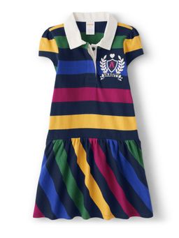 Gymboree - Girls Multicolor Striped Collar Neck Dresses (12-18 Months)