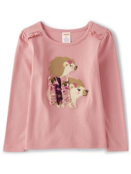 Gymboree - Girls Light Pink Ruffle Embroidered Tops (12-18 Months)